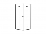 Du&scaron;ikabiin Besco Exo-H KEHB-80-195, ruudukujuline, aluseta, 80 cm x 80 cm x 195 cm, must v./l&auml;bipaistev