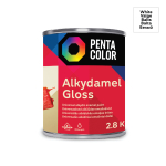 Emailv&auml;rv, universaalsed Pentacolor Alkydamel, l&auml;ikiv, 2.8 kg, valge v.