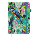 M&auml;rkmik Zibi Exotic Parrots, ruuduline, A5, roheline v./mitmev&auml;rviline