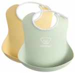 Pudip&otilde;ll BabyBjorn Soft, powder yellow / powder green, termoplastiline elastomeer (tpe), 4 kuud, 2 tk