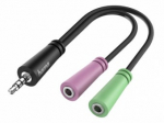 &Uuml;hendus Hama Jack Adapter 200352 3.5 mm, 3.5 mm, 0.1 m, must