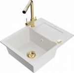 K&ouml;&ouml;givalamu Mexen Enzo 6506571005-20+671600-50+66911-50, graniit, 57 cm x 46 cm x 17.4 cm, kuldne/valge