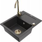 K&ouml;&ouml;givalamu Mexen Enzo 6506571005-76+670200-50+66911-50, graniit, 57.6 cm x 46.5 cm x 17.4 cm, kuldne/must