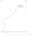 Valgusti rippuv Thoro Lighting Nelya TH.147, LED, 3000 &deg;K, 1 x 50 W, valge v. / valge v.