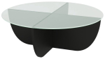 Kohvilaud Kalune Design Lily, must v., 90 cm x 90 cm x 30 cm