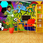 Fototapeet Artgeist Football Championship - Colorful Graffiti About Football With A Caption XLNEW010278, 175 cm x 175 cm
