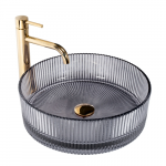 Vannitoa kraanikauss Rea, klaas, 39.5 cm x 39.5 cm x 9.5 cm, must v.