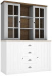 Vitriinkapp Gala Meble Prowansja W2D, pruun v./valge v., 35 cm x 130 cm x 111 cm