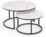 Kohvilaudade komplekt Java, valge v./must v., 79 cm x 79 cm x 47 cm, 2 tk