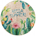 Vaip sise Conceptum Hypnose Hello Summer, beež/roheline, 100 cm x 100 cm