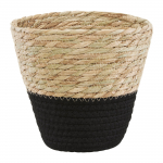 Lillepott Ambition Boho, plastik/puuvill/merihein, pruun v./must v.