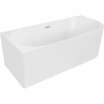 Vann, teisaldatav Mexen Gia Left, 150 cm x 75 cm x 58 cm, ovaalne, valge matt/matt nikkel