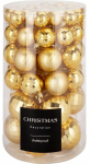 J&otilde;ulupuu m&auml;nguasjade komplekt Christmas, kuld v., 4 - 8 cm, plastik, 64 tk