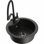 K&ouml;&ouml;givalamu koos kraaniga Mexen Diego, graniit, 48.8 cm x 48.8 cm x 16.7 cm, metallic black/gold+black