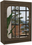 Riidekapp ADRK Clever, choco, 58 cm x 150 cm x 200 cm, peegliga