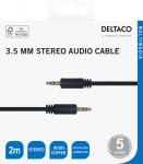 Juhe Deltaco MM-150-K 3.5 mm Male, 3.5 mm Male, 2 m, kuldne v./must v.