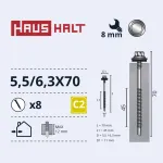 Isekeermestavad kruvid Haushalt, 6.3 mm x 70 mm, 8 tk