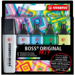 Tekstimarker Stabilo Boss Arty, 2 - 5 mm, mitmev&auml;rviline, 5 tk