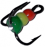 Konks Nara Plus Three-Pronged Hook Nr.8, must v./punane v./kollane v.