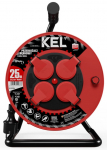 Pikendusjuhe trumlil Kel Professional Line, H05RR-F, 3 x 1,5 mm&sup2;, 25 m, IP44, 4 pesa