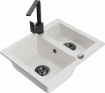 K&ouml;&ouml;givalamu Mexen Carlos 6518581500-20+670300-70+66921-70, graniit, 58 cm x 47 cm x 17.7 cm, white+black(b)