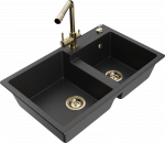 K&ouml;&ouml;givalamu Mexen Tomas, graniit, 80 cm x 50 cm x 19 cm, kuldne/h&otilde;be/must