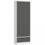 Kontorikapp Akord R60, valge v./hall v., 180 cm x 60 cm x 35 cm