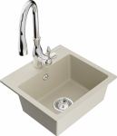 K&ouml;&ouml;givalamu koos kraaniga Mexen Milo, graniit, 43 cm x 41 cm x 17.1 cm, kroom/pruunikas