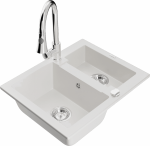 K&ouml;&ouml;givalamu koos kraaniga Mexen Carlos Elia, graniit, 58.2 cm x 47.5 cm x 17.7 cm, valge/h&otilde;be