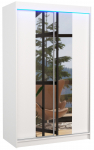 Riidekapp ADRK Marvin LED, valge v., 58 cm x 120 cm x 200 cm, peegliga