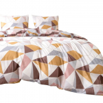 Voodipesukomplekt PEB-988, pruun v./valge v./oranž v., 70 x 80 cm, 160 x 200 cm