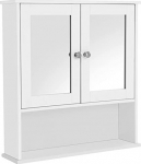 Seinakinnitusega vannitoakapp peegliga Home Styling, valge v., 13 cm x 56 cm x 58 cm
