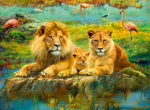Pusle Ravensburger Lions In The Savanna, 49 cm x 36 cm, 500 tk