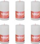 K&uuml;&uuml;nalde komplekt, silindri Bolsius, 6 tk, Valge v.