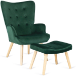 Tugitool koos jalatoega Lozano, beež v., 73.5 cm x 68.5 cm x 96 cm