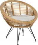 &Otilde;uetool Beliani Maratea, must v./beež v., 85 cm x 85 cm x 85 cm