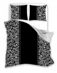 Voodipesukomplekt PER-142, valge v./must v./hall v., 70 x 90 cm, 140 x 200 cm