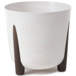 Lillepott Lamela Frida Eco, plastik, 34 cm x 34 cm, &Oslash; 34 cm, valge v.