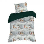 J&otilde;ulu voodipesu komplekt PTR-19, valge/roheline, 140 x 200 cm