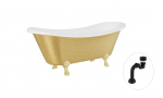 Vann, teisaldatav Besco Amelia Glam, 190 cm x 77 cm x 69 cm, ovaalne, kuldne/must