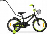 Lisaratastega laste jalgratas, laste Tabou Rocket CS Alu, must v./roheline v., 16"