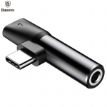 Baseus CATL41-01 Type-C 2in1 Kaabel Audio Konverter 3.5mm Pistik + Type-C Laadimispistik Must