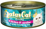 Kassi m&auml;rgtoit Aatas Cat Creamy, kanaliha/sardiinid, 0.08 kg