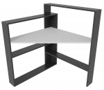 Nurga kirjutuslaud Kalune Design Kelly 875ZNA4635, valge v./must v.