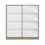 Riidekapp Kalune Design Kale 3169, pruun v./valge v., 52 cm x 180 cm x 190 cm, peegliga