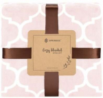 Pleed Springos Cozy Blanket Extra Soft HA7171, valge v./heleroosa v., 150 cm x 200 cm