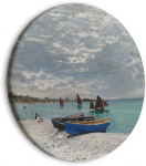 &Uuml;mmargune reproduktsioon l&otilde;uendil Artgeist Sainte-Adresse Beach, Claude Monet - Boats on the Seashore, 60 cm x 60 cm