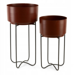 Lillepottide komplekt 206, metall, &Oslash; 31 cm, pruun v., 2 tk