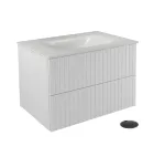 Vannitoakapp valamuga Besco Akya Linea, valge v./must v., 52.5 cm x 76 cm x 50.7 cm