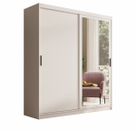 Riidekapp ADRK Hailey 180, valge v., 60 cm x 180 cm x 205 cm, peegliga